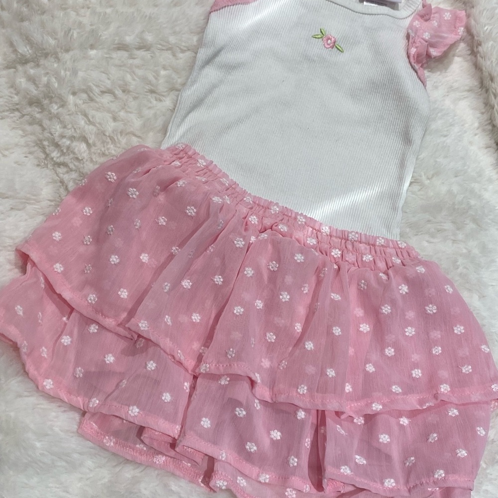 Little Lass Pink and White Baby Ensemble